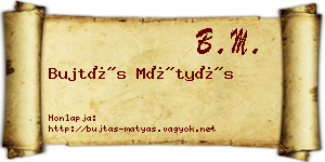 Bujtás Mátyás névjegykártya